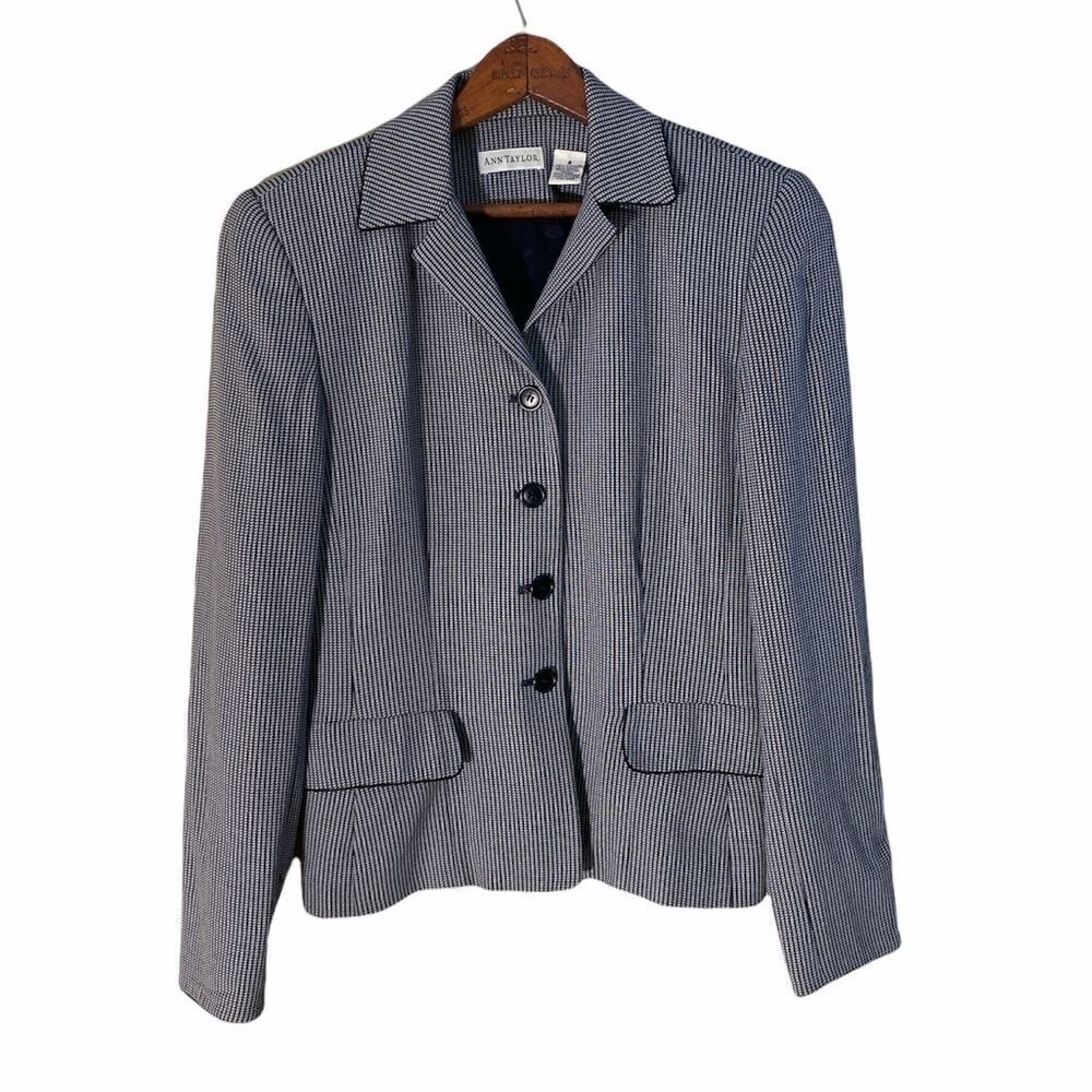 Ann Taylor Striped Fully Lined Blazer Jacket